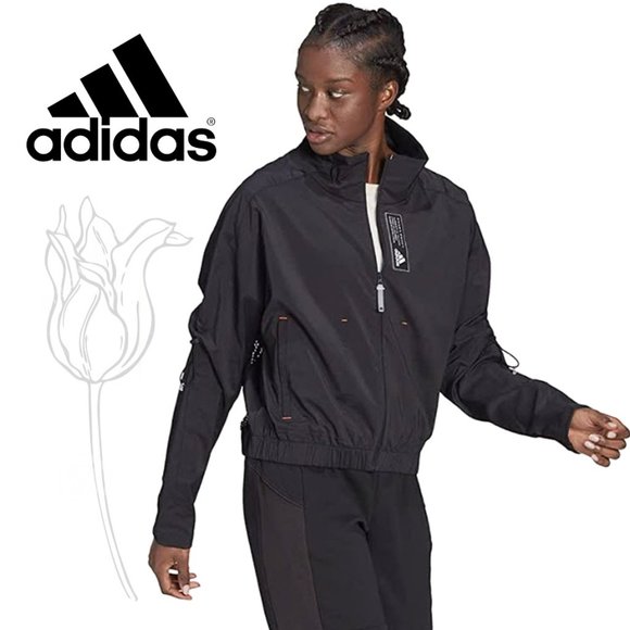 adidas Women's Black Tech Track Top Jacket Pb 1X - Picture 1 of 6